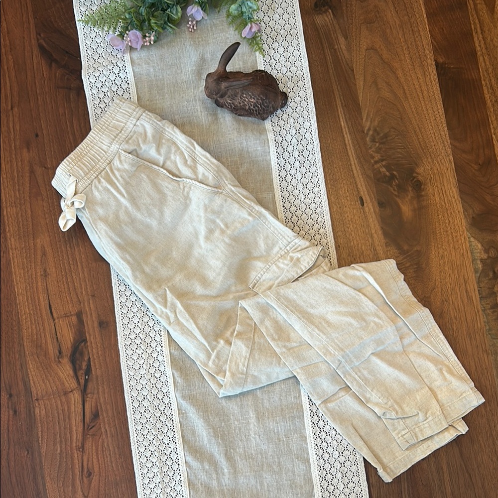 Beige Linen Pants